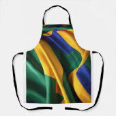 ブラジル国旗の絹の風合い エプロン (正面)