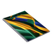 ブラジル国旗の絹の風合い ノートブック (右側)