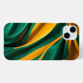 ブラジル国旗の絹の風合い Case-Mate iPhoneケース (裏面 (横))
