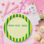 ブラジル国旗の色のカスタム文字 ペーパープレート (パーティー)