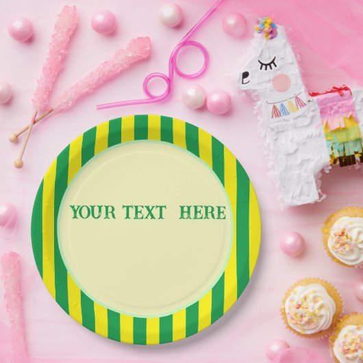 ブラジル国旗の色のカスタム文字 ペーパープレート (パーティー)