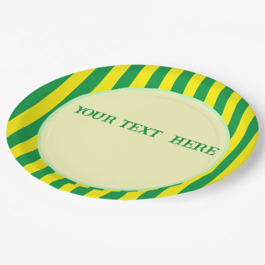 ブラジル国旗の色のカスタム文字 ペーパープレート (アングル)