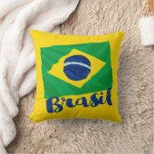 ブラジル国旗の装飾用クッション クッション (ブランケット)