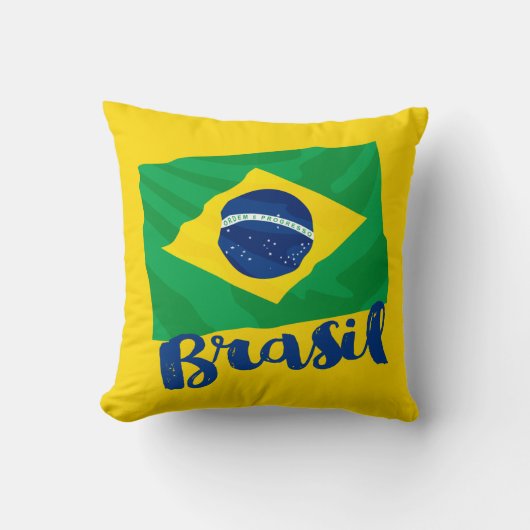 ブラジル国旗の装飾用クッション クッション (正面)