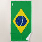 ブラジル国旗の輝かしい愛国心 ビーチタオル (正面)