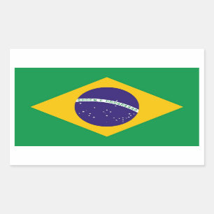 ブラジル国旗の長方形のステッカー 長方形シール
