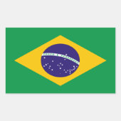 ブラジル国旗の長方形ステッカー 長方形シール (正面)