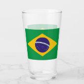 ブラジル国旗を持つ愛国的なガラス杯 タンブラーグラス (裏面)