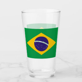 ブラジル国旗を持つ愛国的なガラス杯 タンブラーグラス