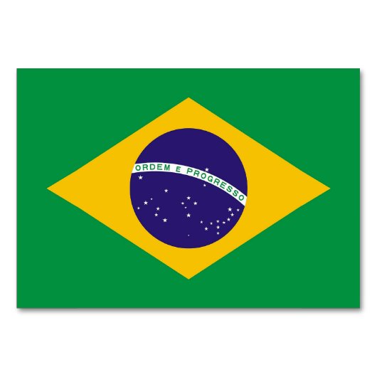 ブラジル国旗を持つ愛国的なテーブルカード テーブルナンバー (裏面)
