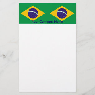 ブラジル国旗を持つ文房具 便箋