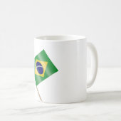 ブラジル国旗を持つ楊枝 コーヒーマグカップ (正面右)