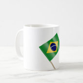 ブラジル国旗を持つ楊枝 コーヒーマグカップ (正面左)