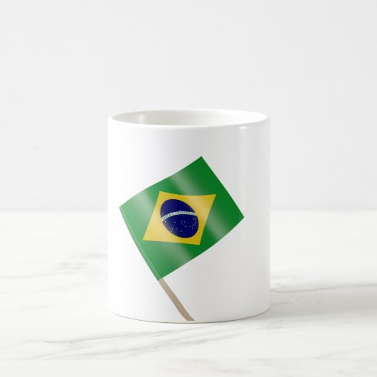 ブラジル国旗を持つ楊枝 コーヒーマグカップ (中央)