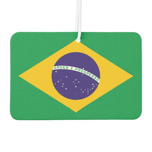ブラジル国旗を持つ車の新入生 カーエアーフレッシュナー (裏面)