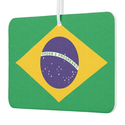 ブラジル国旗を持つ車の新入生 カーエアーフレッシュナー (左)