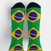 ブラジル国旗を持つ陸上競技用クルーソック ソックス (上部)