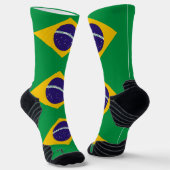 ブラジル国旗を持つ陸上競技用クルーソック ソックス (傾斜あり)
