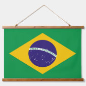 ブラジル国旗を掲げたウォールタペストリー 吊り下げ型タペストリー (正面)