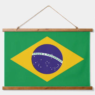 ブラジル国旗を掲げたウォールタペストリー 吊り下げ型タペストリー