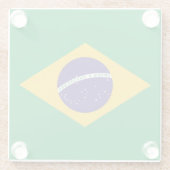 ブラジル国旗を掲げたガラスのコースター ガラスコースター (裏面)