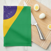 ブラジル国旗を掲げたキッチンタオル キッチンタオル (四つ折り)