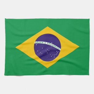 ブラジル国旗を掲げたキッチンタオル キッチンタオル