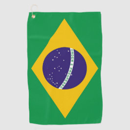 ブラジル国旗を掲げたゴルフタオル ゴルフタオル