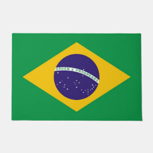 ブラジル国旗を掲げたドアマット ドアマット