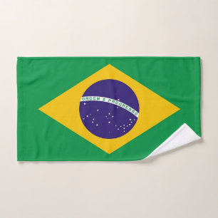 ブラジル国旗を掲げたハンドタオル ハンドタオル