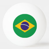 ブラジル国旗を掲げたピンポンの特別球 卓球ボール (裏面)