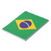 ブラジル国旗を掲げたメモ帳 ノートパッド (回転)