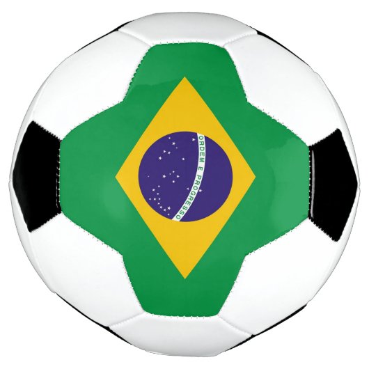 ブラジル国旗を掲げた愛国的なサッカーボール サッカーボール (回転)