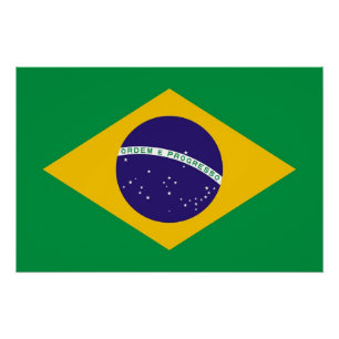 ブラジル国旗を掲げた愛国的なポスター ポスター