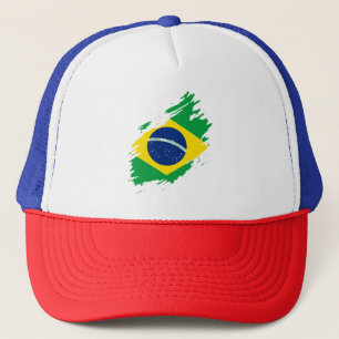 ブラジル国旗を掲げプライドスポーツファンのブラズ キャップ