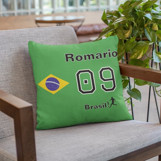 ブラジル国旗カスタマイズ サッカー ファン インテリア クッション