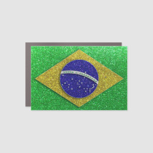 ブラジル国旗キャンディグリッタースパークル カーマグネット