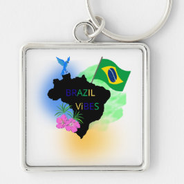 ブラジル国旗キーチェーン - おしゃれな旅行のお土産に キーホルダー