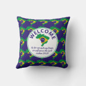 ブラジル国旗クリスチャン・ウェルカム・ブラジル クッション (裏面)