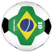ブラジル国旗サッカーボールにカスタムスポーツ名入り サッカーボール (回転)