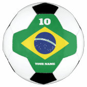 ブラジル国旗サッカーボールにカスタムスポーツ名入り サッカーボール (正面)