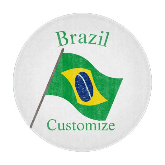 ブラジル国旗サンダーカーヴ カッティングボード (正面)