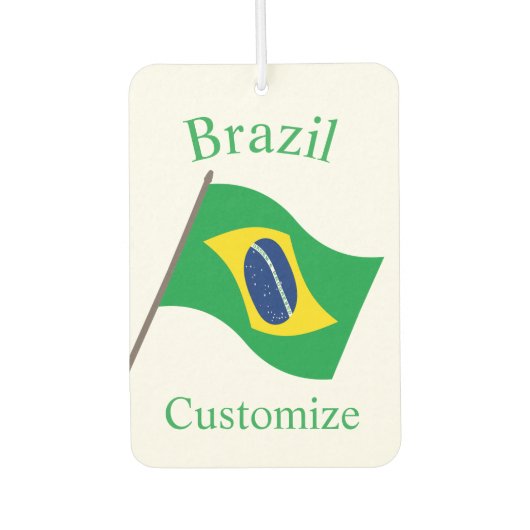 ブラジル国旗サンダーカーヴ カーエアーフレッシュナー (正面)