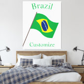 ブラジル国旗サンダーカーヴ キャンバスプリント (インサイチュ (寝室))