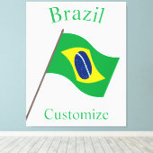 ブラジル国旗サンダーカーヴ キャンバスプリント (インサイチュ (ウッドフロア))