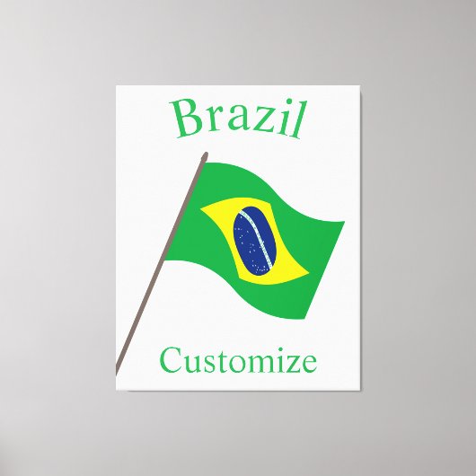 ブラジル国旗サンダーカーヴ キャンバスプリント (正面)