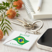 ブラジル国旗サンダーカーヴ キーホルダー (正面右)