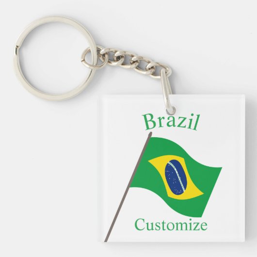 ブラジル国旗サンダーカーヴ キーホルダー (正面)