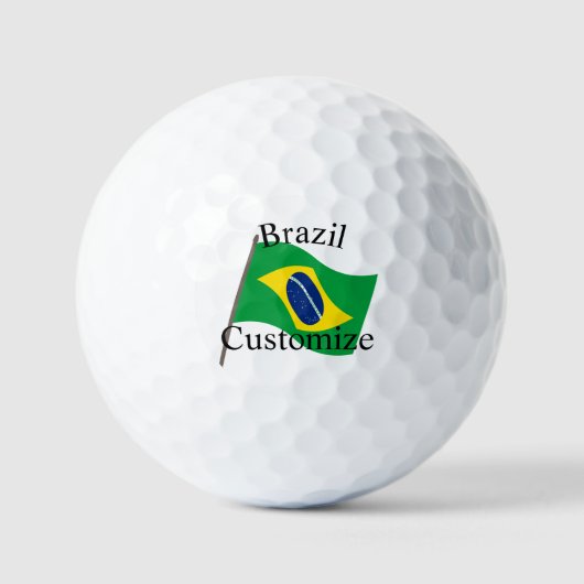 ブラジル国旗サンダーカーヴ ゴルフボール (正面)