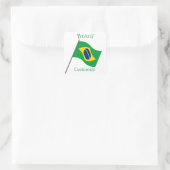 ブラジル国旗サンダーカーヴ スクエアシール (バッグ)